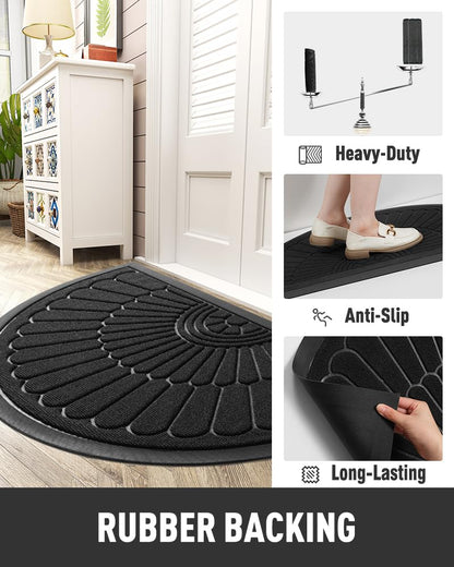 Durable Non-Slip Rubber Entrance Doormat 17"x30"