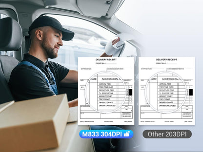 Phomemo Portable Printers Wireless for Travel, M833 Bluetooth Thermal Printer Compatible with Phone & Laptop,Support 8.5'' x 11'' US Letter & A4, 300Dpi Inkless Mobile Printer for Office, Home, School