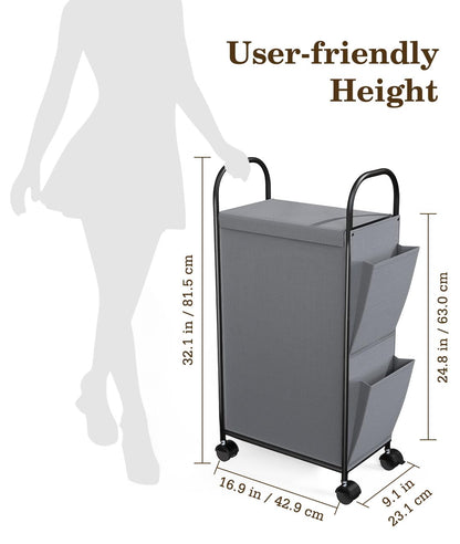 Luxspire 75L Rolling Laundry Hamper with Lid