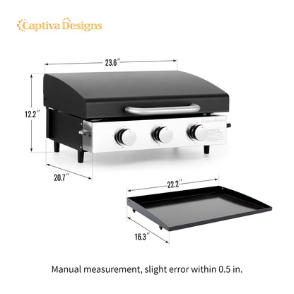 Portable Propane Gas Griddle Grill by Captiva Designs