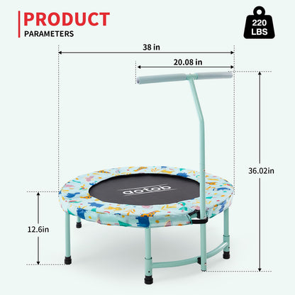 AOTOB 38" Mini Toddler Trampoline with Safety Cover