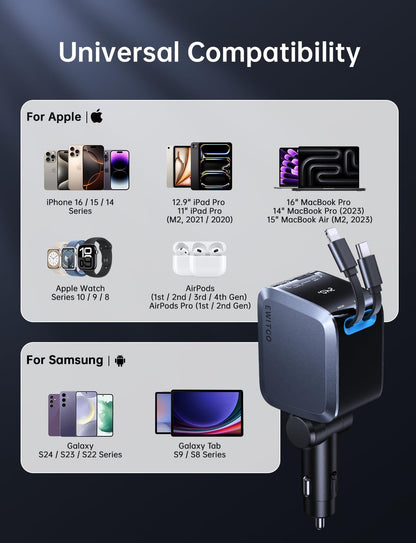 72W Fast Charging USB C Car Charger