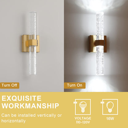 Aipsun Gold Bathroom Vanity Light Fixtures Modern Bathroom Light Fixtures LED Vanity Light for Bathroom Wall Light Fixtures 6000K