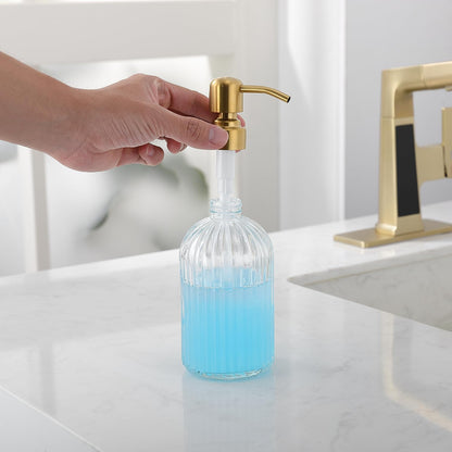 Gold Glass Soap Dispenser with Antique Design