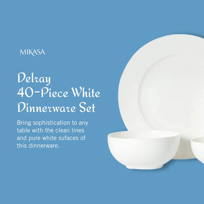 Mikasa 40-Piece White Dinnerware Set for 8