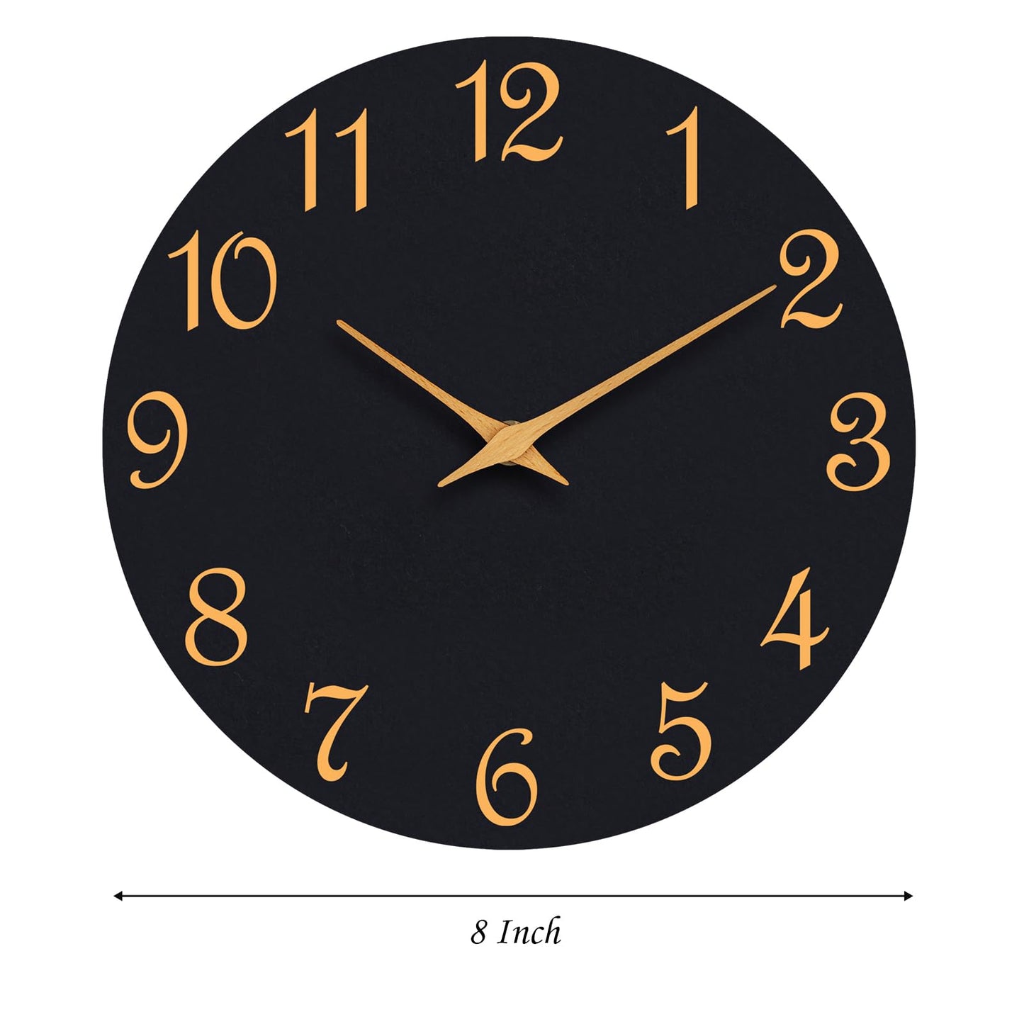 Silent 8-Inch Modern Wall Clock for Home Decor