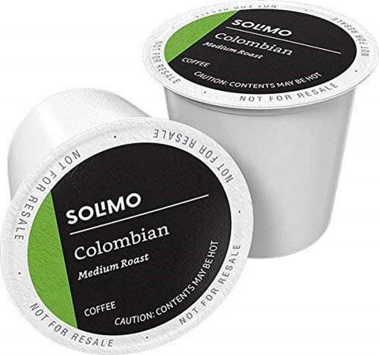 Solimo Colombian Medium Roast Coffee Pods, 100 Count