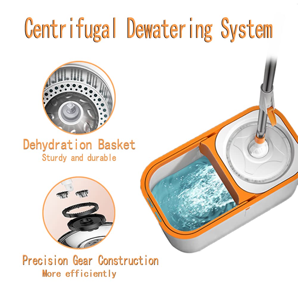 Spin Mop Bucket with Wringer System and Refills