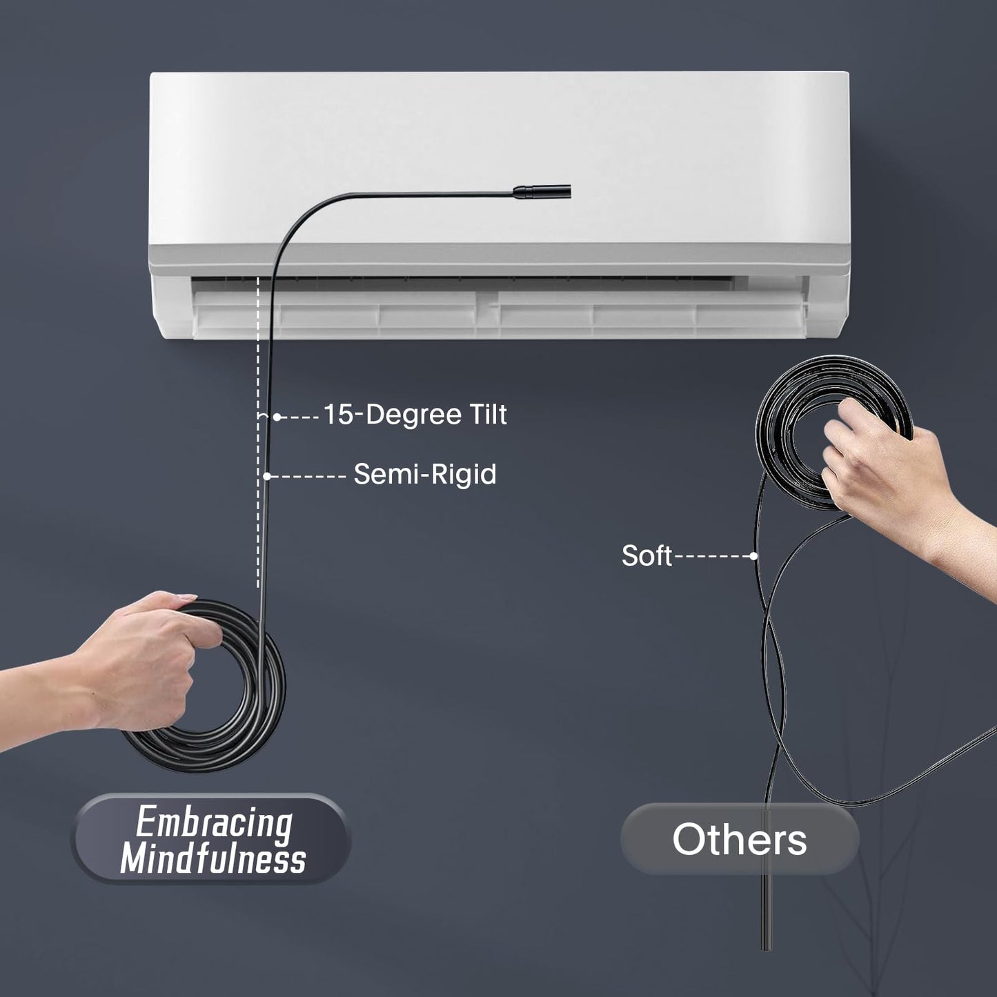 Endoscope Camera with Light Borescope 2K HD Digital Inspection Camera 32GB Card 8 LED Lights 16.5FT Snake Camera Helpful Tool for Pipes and Hard-to-Reach Areas