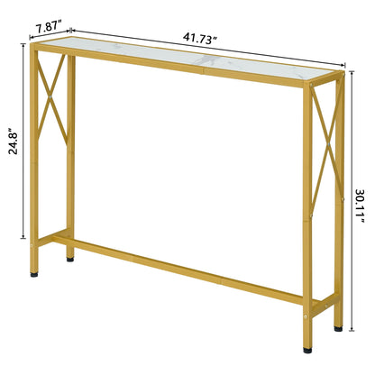 Gewudraw Console Table, 41.7" Narrow Sofa Table,Behind Couch Table, Entryway Table, Industrial Sofa Table for Hallway, Living Room, Bedroom, Long Console Table