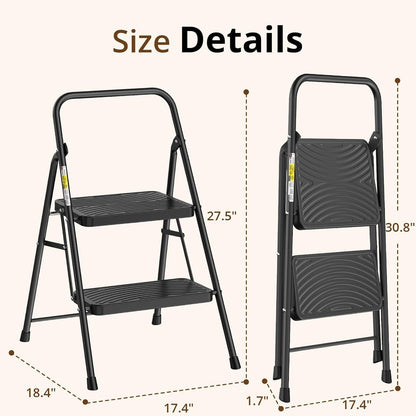 2-Step Ladder with Anti-Slip Pedals