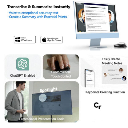 AI Mouse with Voice Recorder & Smart Control Features