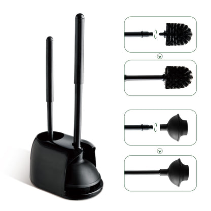 Toilet Plunger and Brush Set with Holder