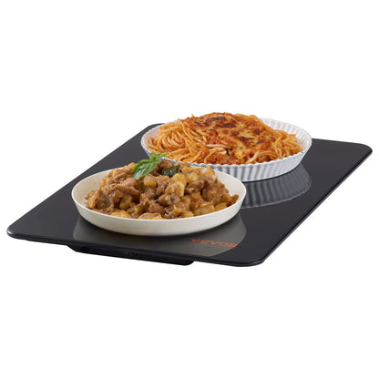 VEVOR Electric Warming Tray, Food Warming Trays for Buffet, Fast Heating Warming Trays, Portable Tempered Glass Heating Tray, ETL, 16.5" x 11"