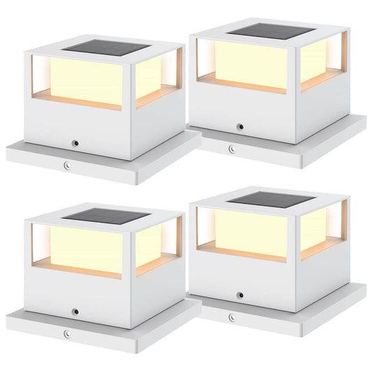 4 Pack Solar Post Cap Lights Outdoor