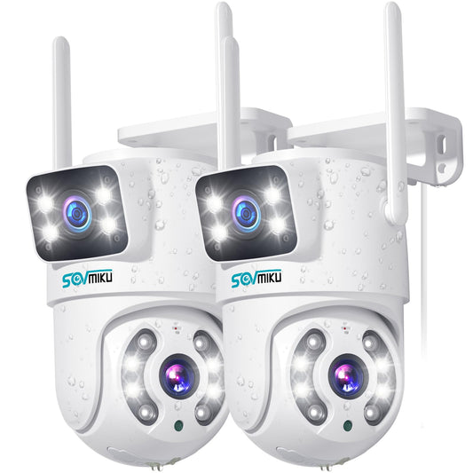 2 Pack Dual Lans 6MP WiFi Security Cameras with Night Vision
