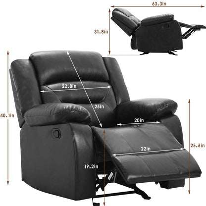 FDW Recliner Chair Reclining Recliner Sofa and Couch Sofa for Living Room Sofa PU Leather Home Theater Seating Motion for Living Room Manual Recliner