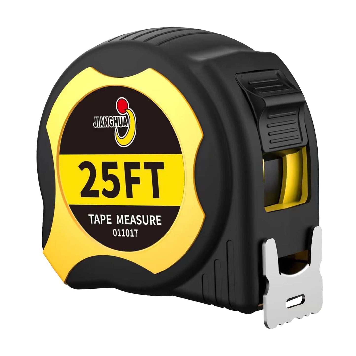 JIANGHUA Tape Measure 25FT, Retractable Measuring Tape with Fractions 1/8, Heavy-Duty Measurement Tape with Rubber Protective Casing, Both Side, Easy to Read for Construction, Carpenter, Surveyors