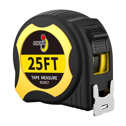 JIANGHUA Tape Measure 25FT, Retractable Measuring Tape with Fractions 1/8, Heavy-Duty Measurement Tape with Rubber Protective Casing, Both Side, Easy to Read for Construction, Carpenter, Surveyors