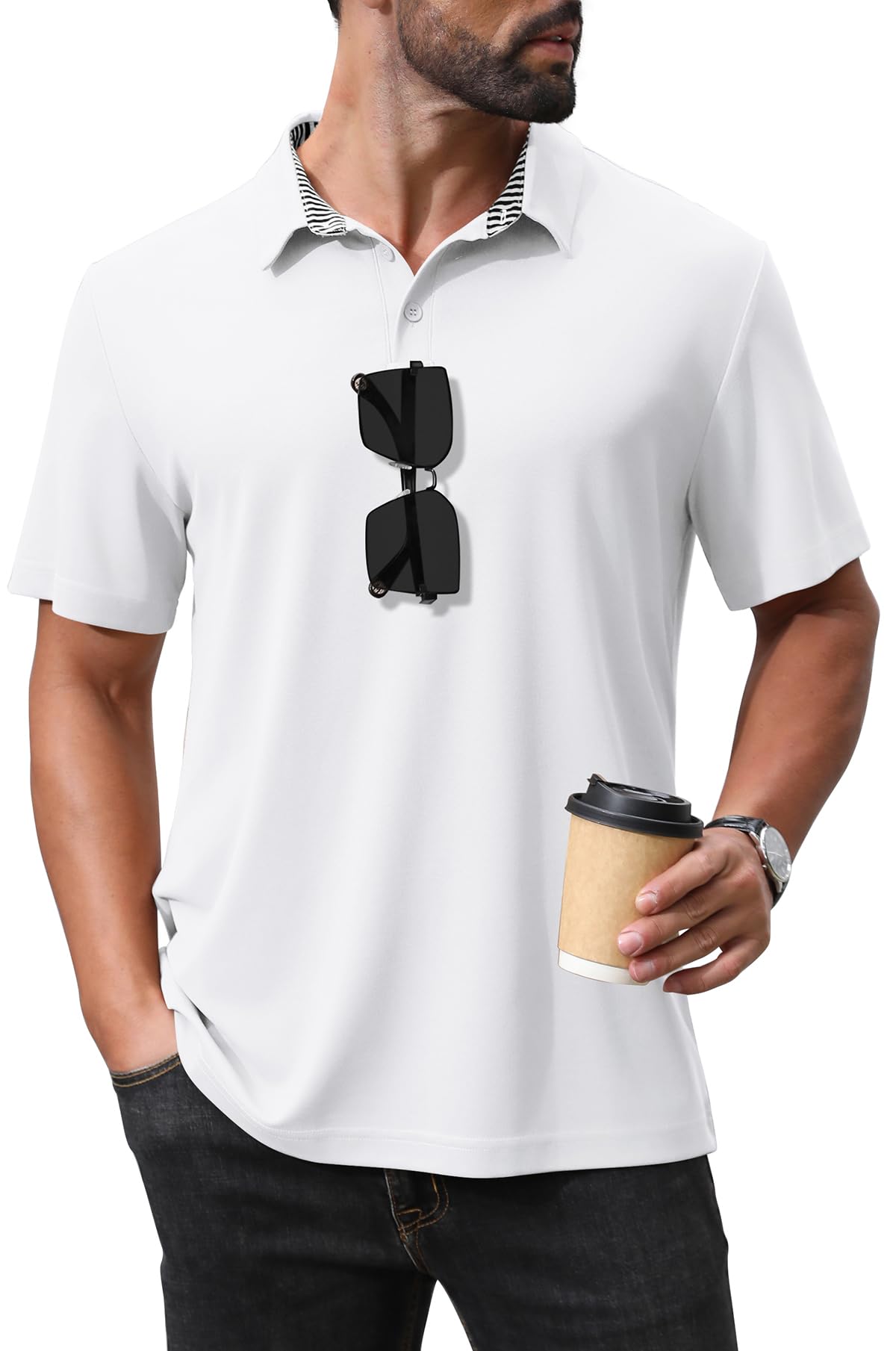 Men's Short Sleeve Dry Fit Polo T-Shirt