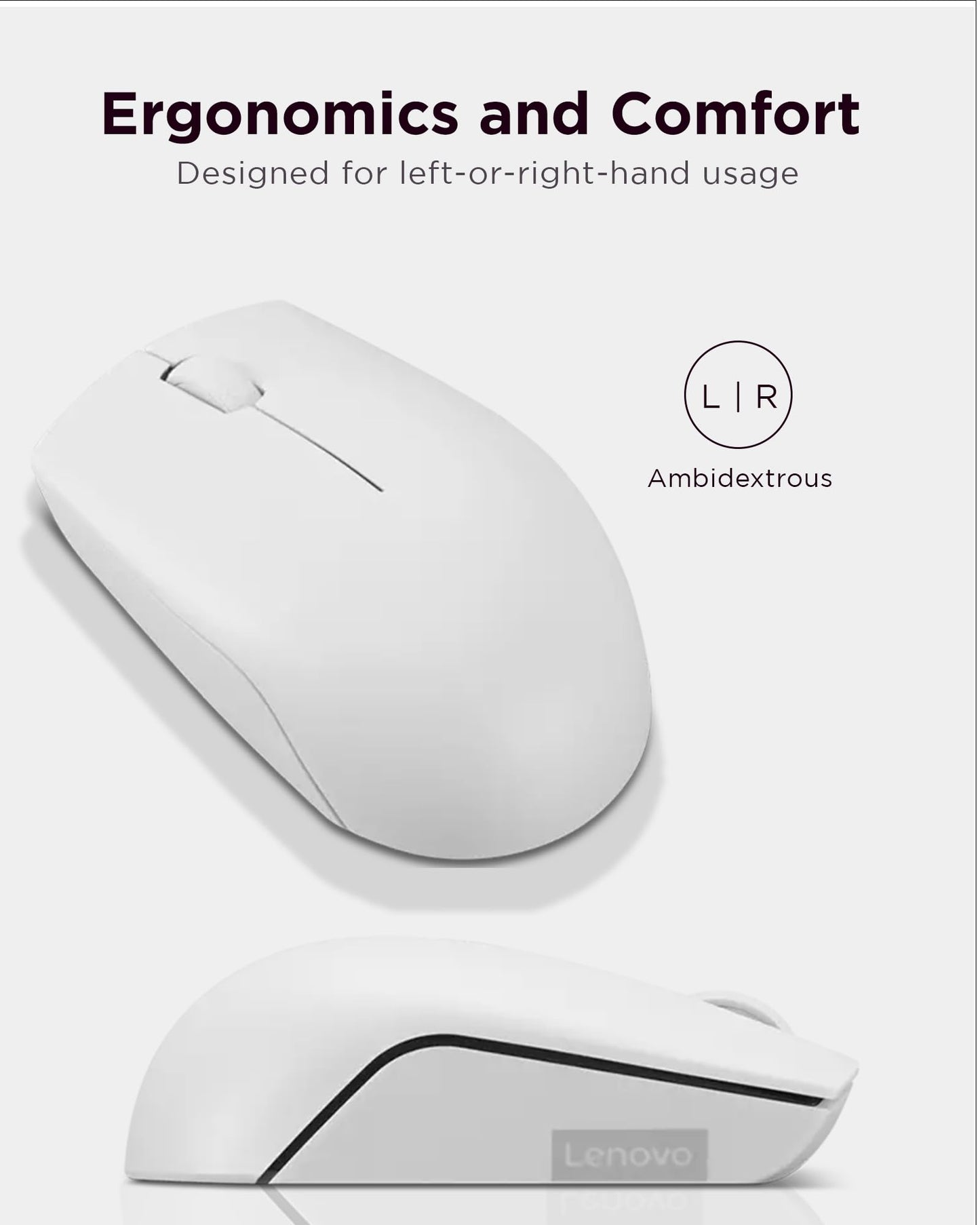 Lenovo Wireless Mouse for PC and Laptop