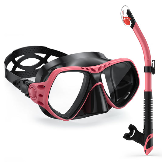 Fawater Dry Snorkel Set with Anti-Fog Mask