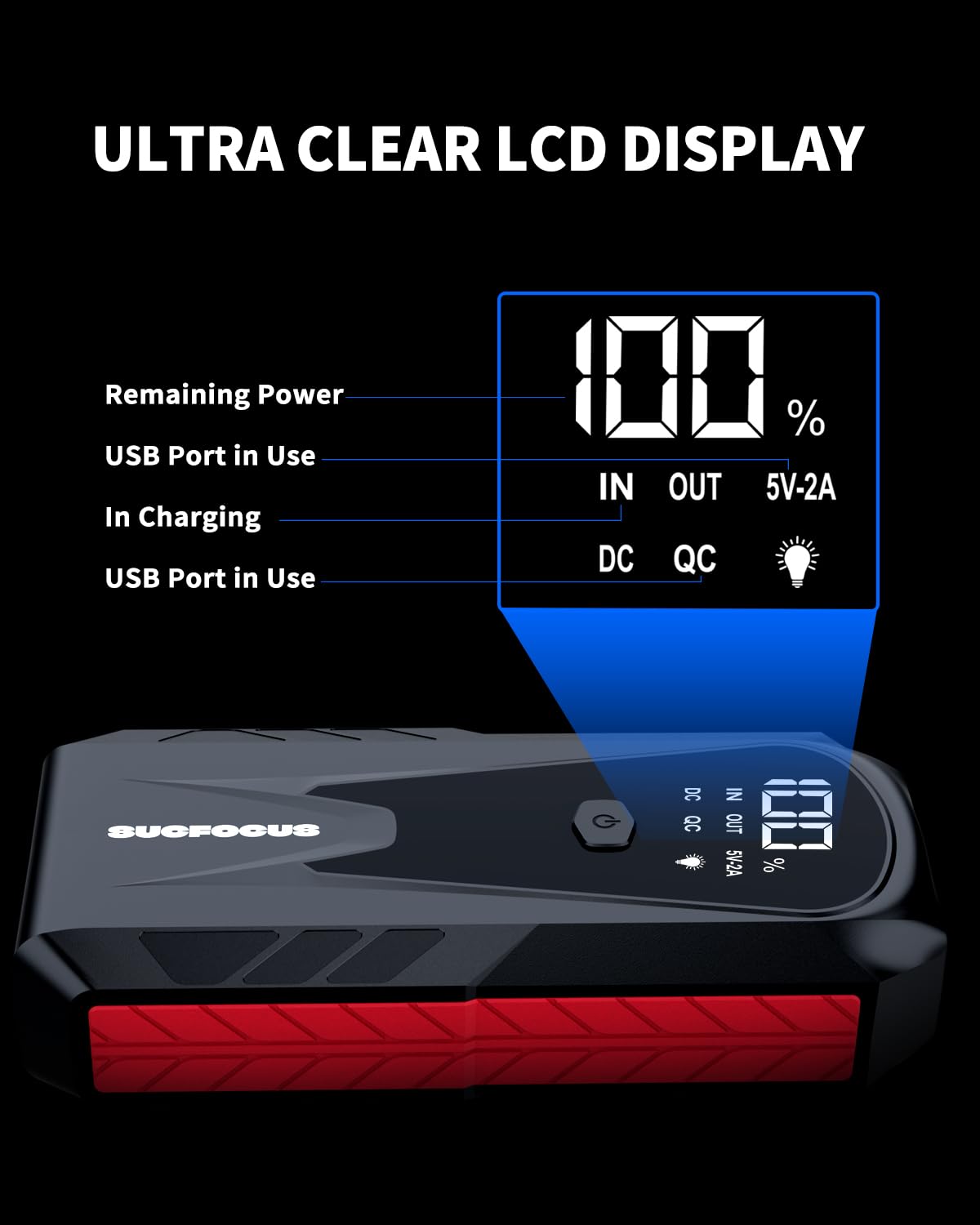 3000A Portable Jump Starter for Gas and Diesel