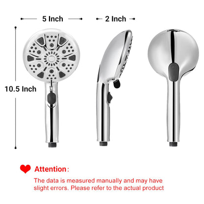 High Pressure Handheld Shower Head with 9 Settings