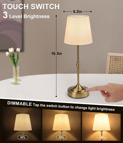 Rechargeable LED Cordless Table Lamp with 3 Brightness Levels