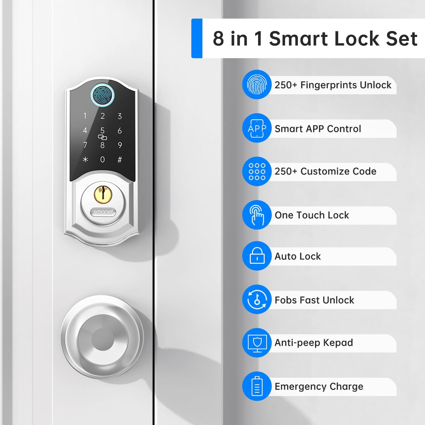 SMONET Keyless Entry Door Lock with Bluetooth