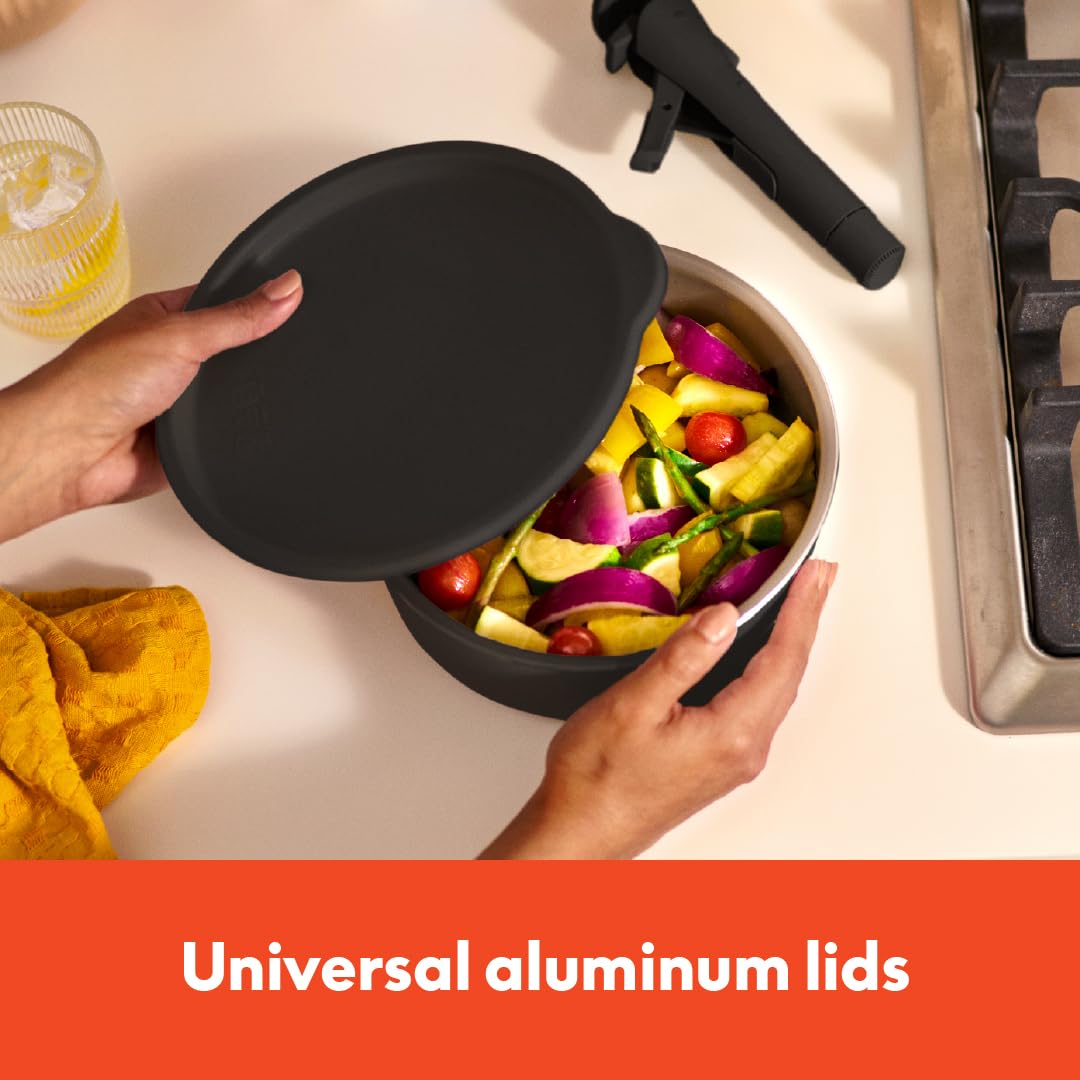 8-Piece BELLA Nonstick Cookware Set with Glass Lids