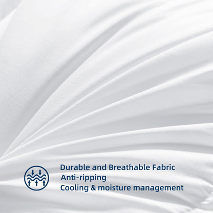 COONP All Season Comforters Queen Size, Cooling Down Alternative Quilted Duvet Insert with Corner Tabs,Winter Warm Hotel Comforter,Machine Washable-88 x 88 Inches,Pure White