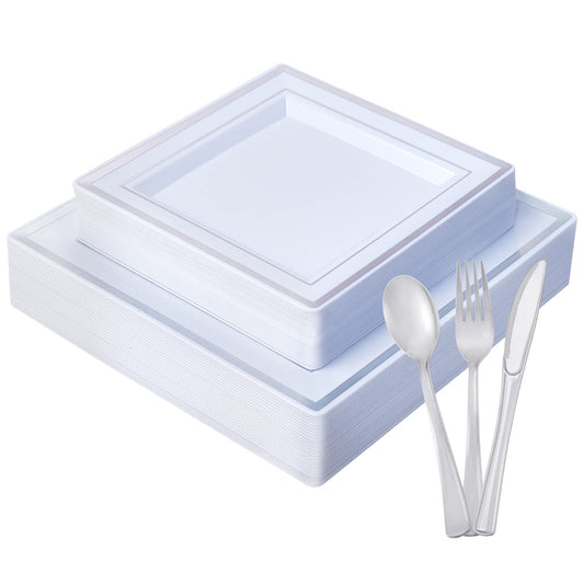JOLLY CHEF 125 Count Plastic Plates and Cutlery Set