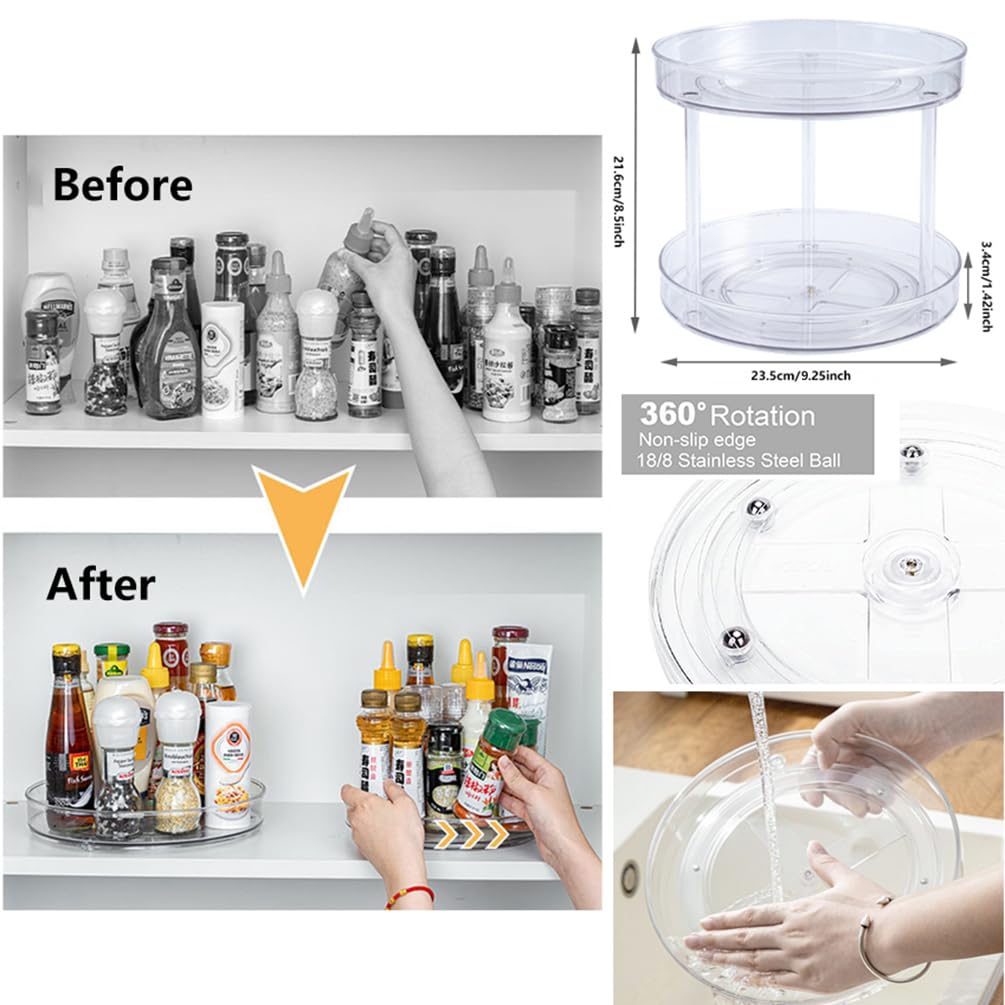 2 Pack Rotating Spice Rack Organizer
