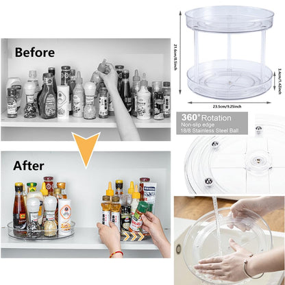 2 Pack Rotating Spice Rack Organizer