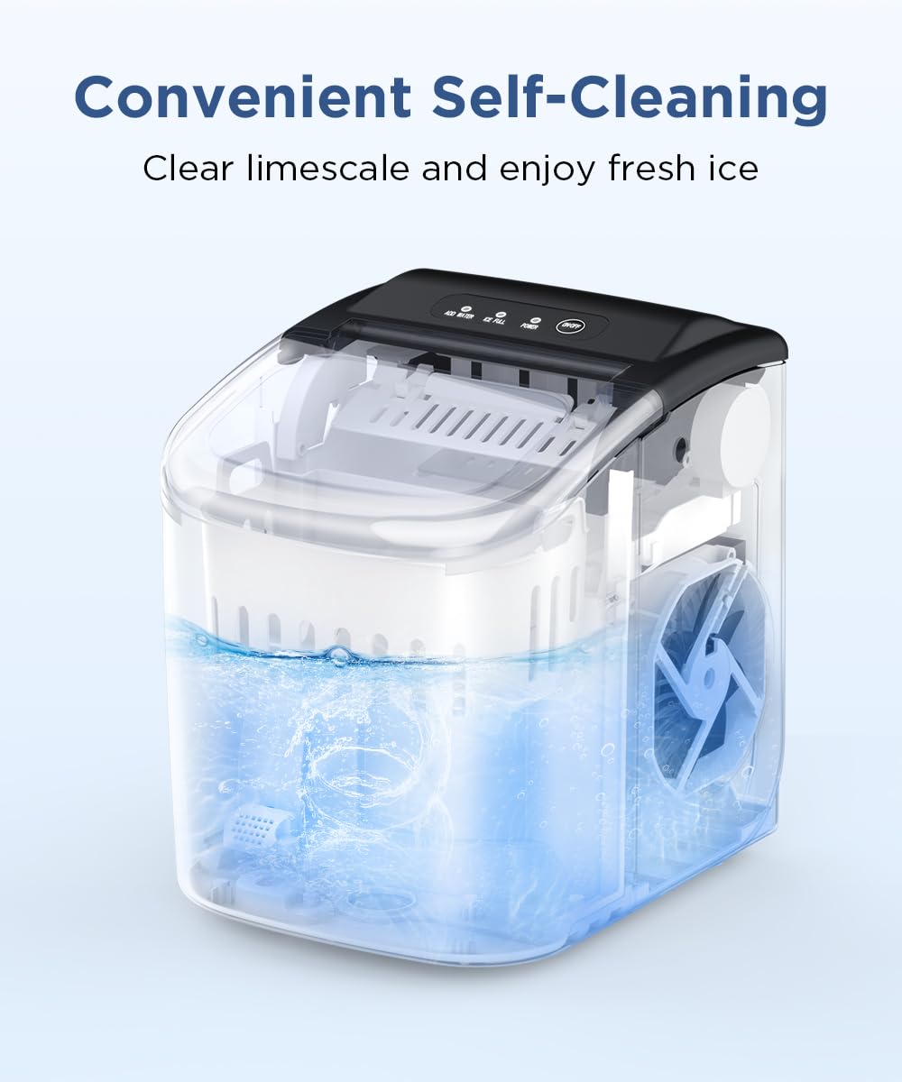 COWSAR Portable Ice Maker with Self-Cleaning Feature