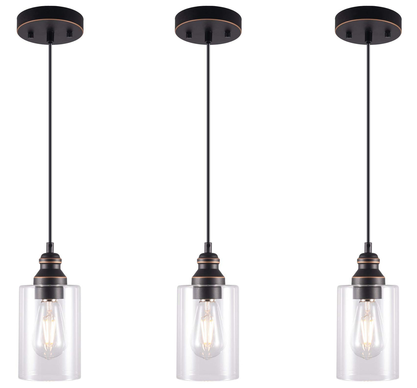 3-Pack Pendant Ceiling Lights with E26 Base