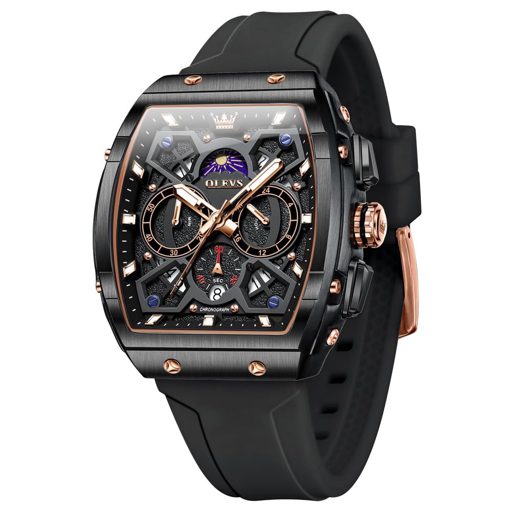 Chronograph Square Dial Rubber Strap Men’s Watch