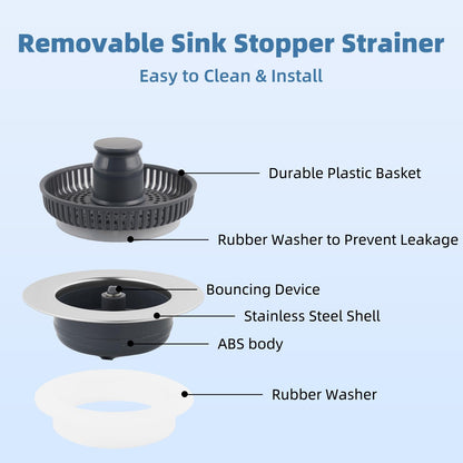 iFealClear 3-in-1 Kitchen Sink Strainer Stopper