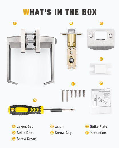 Privacy Door Lever Lock for Bathroom or Bedroom