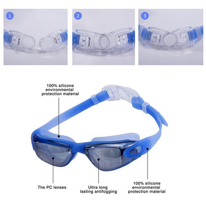 EXP VISION Adult Swim Goggles, Anti Fog Women Swimming Goggles Men No Leaking Triathlon Water Goggles