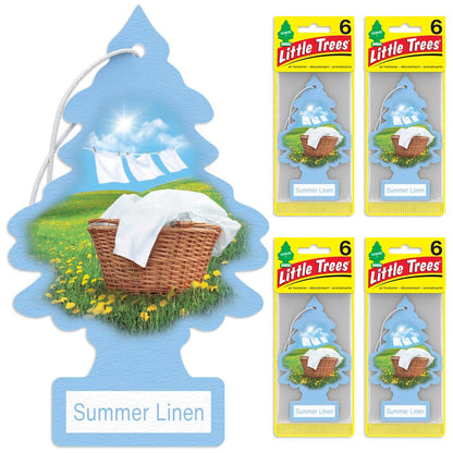 LITTLE TREES Summer Linen Car Air Fresheners - 24 Pack