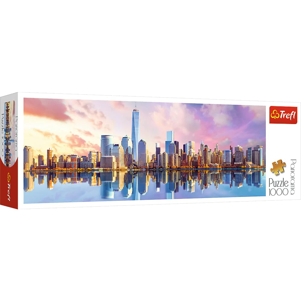 Trefl Panorama Manhattan 1000 Piece Jigsaw Puzzle Red 27"x19" Print, DIY Puzzle, Creative Fun, Classic Puzzle for Adults and Children from 12 Years Old