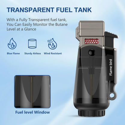 Quad Flame Butane Torch Lighter for Camping