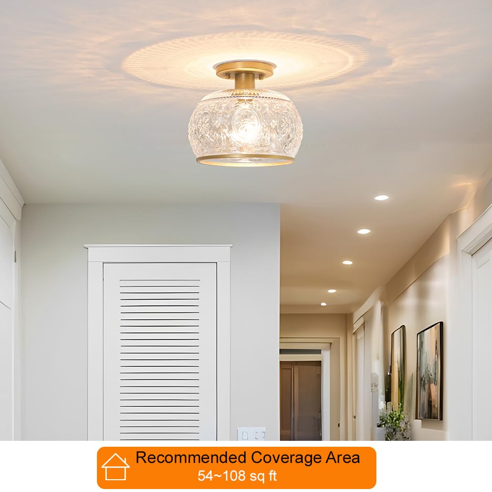 OIYIO Vintage Semi-Flush Mount Ceiling Light
