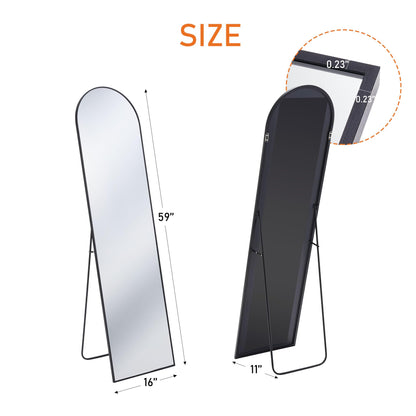Full Length Arched Floor Mirror with Stand