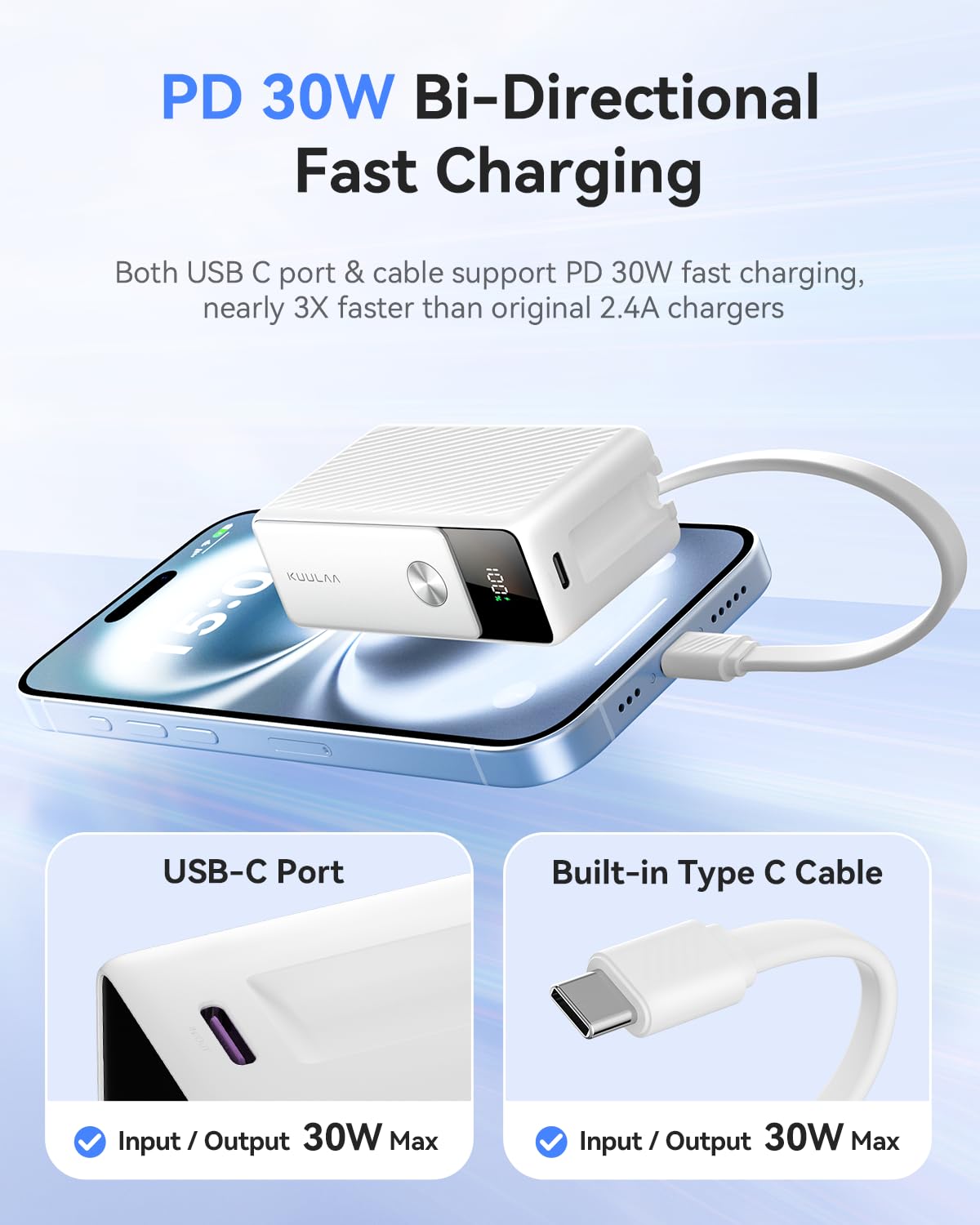 5000mAh Kuulaa Portable Power Bank Charger