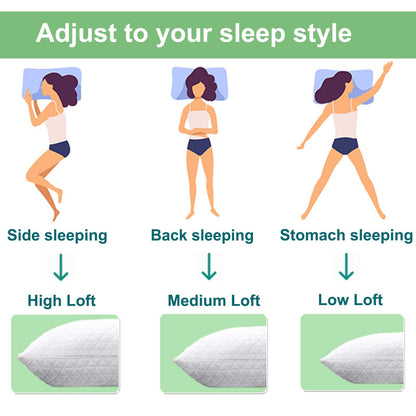 ASHOMELI Pillows Queen 2 Pack Shredded Memory Foam Pillows Cooling Adjustablefor Sleeping Good for Side and Back Sleeper with Washable Removable Cover