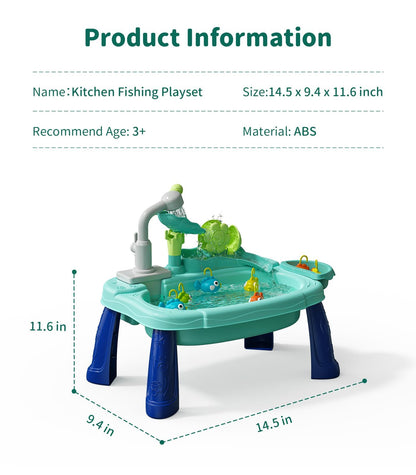 Geyiie Mini Kitchen Sink Toys with Running Water