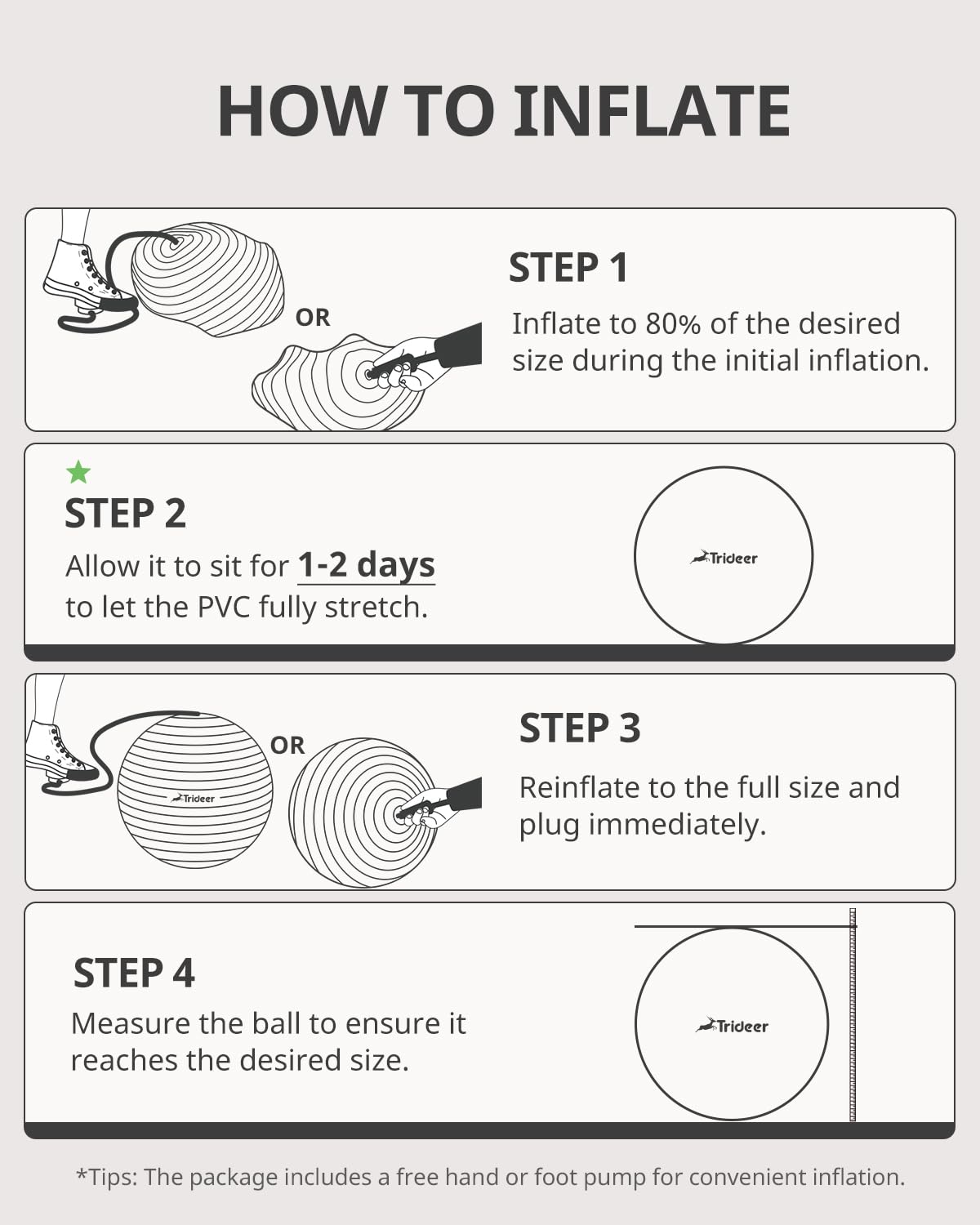 Trideer Extra Thick Yoga Ball for Exercise